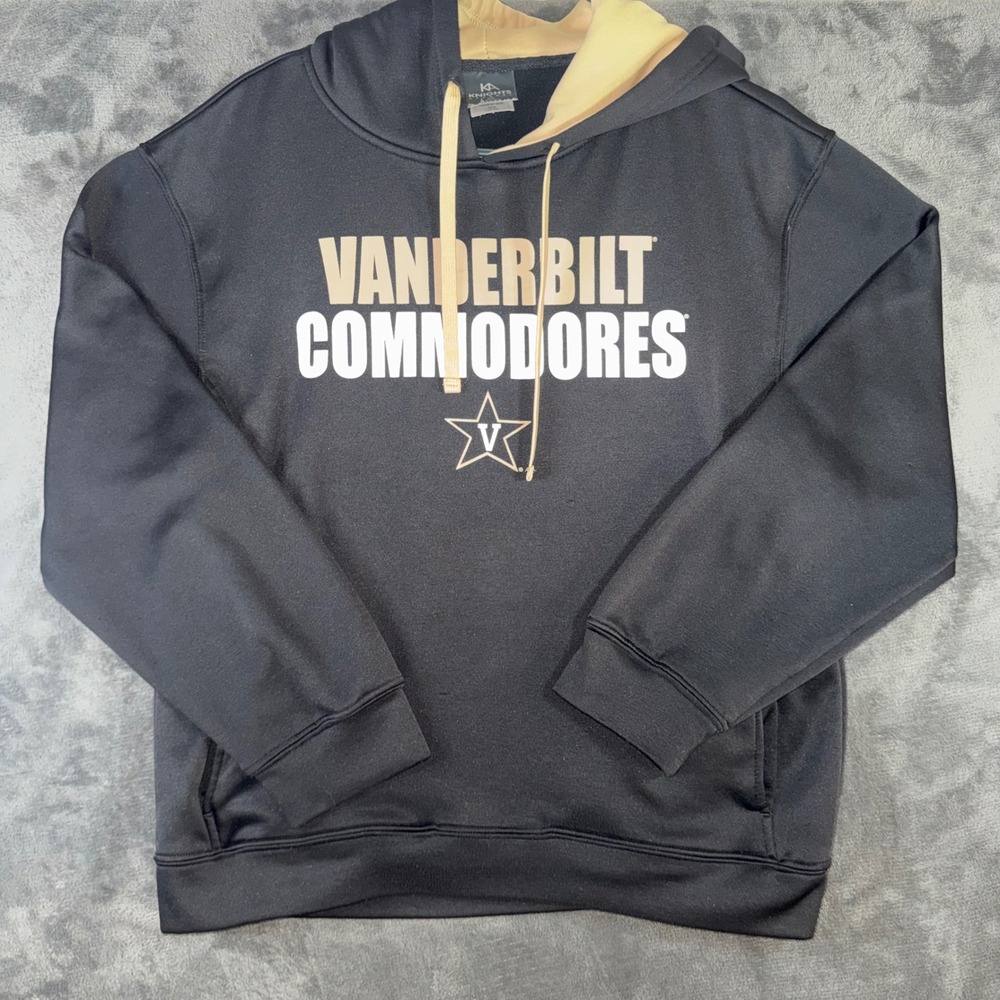 Mens Medium Knights Apparel Vanderbilt Commodores Hoodie Black Excellent NCAA